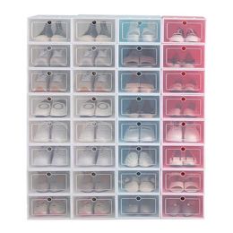 12pcs Shoe Box Set Multicolor Foldable Storage Plastic Clear Home Organiser Shoe Rack Stack Display Storage Organiser Single Box X266V