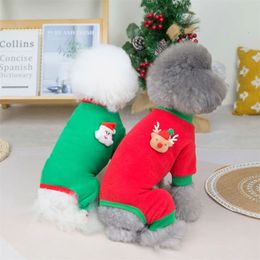 Dog Apparel Christmas Dog Clothes Winter Pet Products Jumpsuit Rompers Xmas Dog Clothing Costume Apparel Pomeranian Yorkie Poodle Outfit 231205