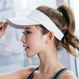 Wide Brim Hats Women's Sports Mesh Baseball Caps Empty Top Tennis Running Gym Clip-On Longer Breathable Travel Sun Visor