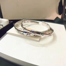 925 silver G letter blind for love bangles Bracelet is suitable for men's and women's jewelry fashion Simplicity accesso238z