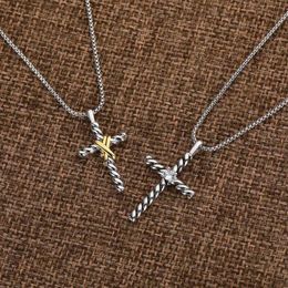 Necklaces Cross Chain Pendant 18k Gold Necklace Long Classic Fashion Girl Silver Women Fine Jewellery Men206L