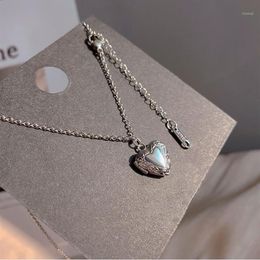 Pendant Necklaces Trendy Romantic Charm Open Design Love Heart Silver Color Women's Korean Style Jewelry Accessories298Q