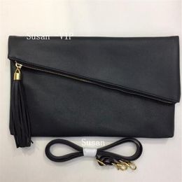 New- luxury PU handbag designer Gi pattern with tassel fashion shoulder bag classic makeup bag black Colour V gift204r