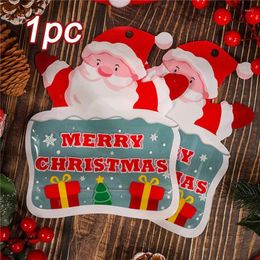 Christmas Decorations Packaging Bags Cartoon Candy Biscuit Zip Sealing Bag Plastic Gift Holders Xmas Tree Party Pendant Decor 2023