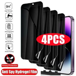 10PC Cell Phone Screen Protectors Anti Spy Hydrogel Film for iPhone 15 11 13 14 Pro Max Mini Privacy Screen Saver for iPhone 14 15 Plus X XR XS Max 231205