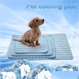 Kennels Pens 2021 Summer Cooling Mats Blanket Ice Pet Dog Bed Sofa Portable Tour Cam Yoga Slee For Dogs Cats Accessories Drop Deli Dhtsi