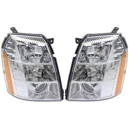 Headlight Assembly Set For 2007-2014 Cadillac Escalade Left Right HID With Bulb