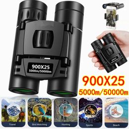 Telescope Binoculars 900X25 10X HD Powerful Long Range Folding Mini BAK4 FMC Optics For Hunting Sports Outdoor Camping Travel 231206