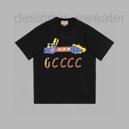 Men's T-Shirts Designer Early Spring G Dragon Year Pattern Printed Round Neck Short sleeved T-shirt High Quality Men's and Women's Short sleeved Top VH43