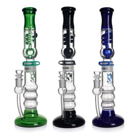 Phoenixstar Glass Hookahs Straight Tall Bong Glycerin Freezable Coil Tube Water Pipe Triple Honeycomb Perc Heady Glass Bong Glass Pipes 17 inches