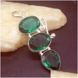 Pendant Necklaces Pendant Necklaces Gemstonefactory Jewellery Big Promotion 925 Sier Trendy Arrival Green Topaz Women Ladies Gifts Neckl Dhcam