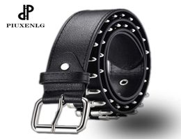 Hollow Bullet Decoration Belt Fashion Ladies Leather Luxury Studded Gift ManS Goth Rock Wild Adjustable WomenS Punk Black Belt 2108518479