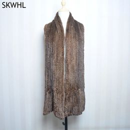 Scarves Lady Luxury Mink Fur Shawl Scarf Winter 100%Natural Mink Fur Real Scarf Shawl Fashion Genuine Mink Fur Ponchos 231205