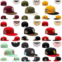 Unisex Fitted hats Adjustable L A baskball Caps Hip Hop Embroidery Adult Flat Hip Hop Closed Mesh sun Beanies cap 7-8