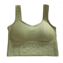 Yoga Outfit Women Seamless Breathable Sports Bra Fitness Underwear Crop Top Wire Free U Shaped Wide Casual Push Up Gym Workout