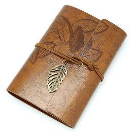 wholesale Wholesale Vintage Dark Brown PU Leather Cover Loose Leaf Blank Notebook Journal Diary Gift ZZ