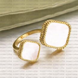 Fashion Classic Four Leaf Clover Ring Designer Jewellery Mother Of Pearl 18K Gold Plated butterfly Rings Ladies And Girls Valentine&306v