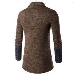 Men's Sweaters Long Sleeve Patchwork Coat Men Slim Fit Knitted Cardigan Sweater Drop Retro Fits Outwear