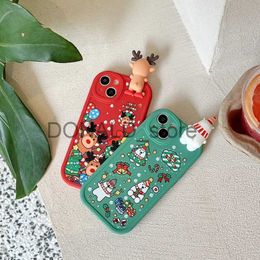 Cell Phone Cases Christmas Gummie Color Bumper Shock Cover For iPhone 15 14 13 12 11 Pro Max X XR XS Max 7 8 Plus SE2 Phone Case Gift J231206