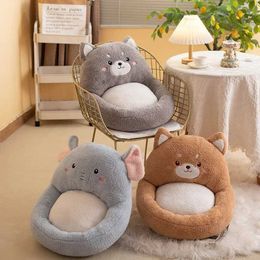 Cushion/Decorative Cute Cartoon Animal Cushion Plush Panda Rabbit Shiba Inu Office Chair Lumbar Lean One-piece Super Soft Seat Floor Cushion R231201