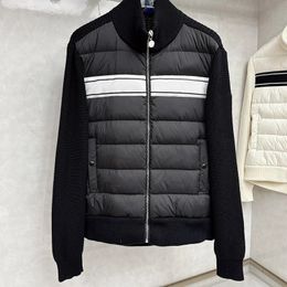 Men's Jackets Collar Jacket Down Vest Casual Versatile Patchwork Knit Sweater Winter Thickened for Men and Women 231205