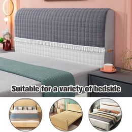 Bedspread All-inclusive Non-slip Thicken Head Cover Fringe Elastic Headboard Cover Solid Colour Bed Back Dust Protector Cover 231205