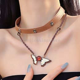 Korean Multi Layer Cowhide Rope Necklace Simplicity Personalized Jewelery Collarbone Chains For Women Birthday Party Gift