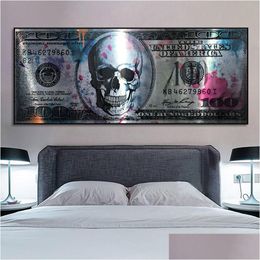 Paintings Skl Dollar Money Art Canvas Posters And Prints 100 Dollars Wall Pictures Modern Creative Painting For Living Room Drop Deliv Dhmsg