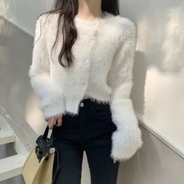 Women's Fur Faux Autumnwinter Irregular Imitation Mink Short Coat Loose Fitting Wollen Jacket 231205