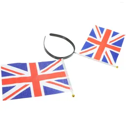 Bandanas Union Jack Flag Headband Masquerade Headdress Pearlescent Headwear Props Decor Hairhoop Festival