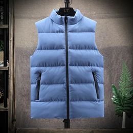 Men's Vests Autumn and Winter Down Cotton Vest Men Thickened Plus Size Loose Outer Warm Jacket Undershirt with Collar 231205