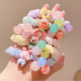 Korean version of children's headband cartoon hairband girls tie hair rope hair ornaments little cute elastic rubber band LL