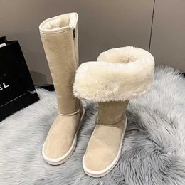 Winter New Women Chelsea Snow Boots Casual Shoes Brand Fur Short Plush Warm Mid-calf Boots Flats Femme Shoes Suede Botas