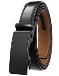 Mens Business Style Belt Black Leather Strap Male Waistband Automatic Buckle Belts For Men Top Quality Girdle Belts4029169