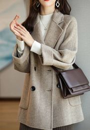 Womens Suits Blazers Solid Colour Woollen Suit Jacket Autumn and Winter Korean Style Women Loose plus size Western Midlength Casual Coat 231206