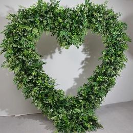 Üretim 240 cm düğün olayları aşama arka plan kemer yeşillik bitki kalp tipi yapay bitki 87