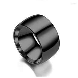 Cluster Rings Men's Super Wide Stainless Steel Gold Silver Black Color Simple Retro Ring For Women Unisex Fashion Jewelry Gifts WC082