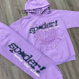 Men's Hoodies Sweatshirts Purple Sp5der 555555 2023ss Pullover Men Women Young Thug Spider Web Star Letter XPMT