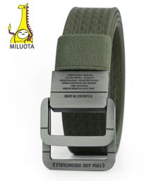 MILUOTA Military Equipment Tactical Belt Man Double Ring Buckle Thicken Canvas Belts for Men Waistband MU035 C181106012336774