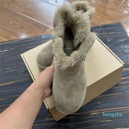 Classic Warm Boots Womens Mini Half Snow Boot Winter Full fur Fluffy furry Satin Ankle Bootss Booties EUR 35-40