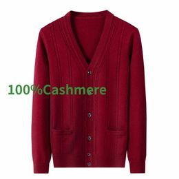 Men's Sweaters 100shmere Arrival Fashion High Quality Cardigan Vneck Open Button Sweater Coat Plus Size S XL 2XL 3XL 4XL 5XL 6XL 231205