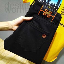Men's Jeans designer luxury Designer Fashion Brand Embroidery Elastic Slim Fit Pants Popular Youth Black Spring and Autumn Leisure H2HC G0GR