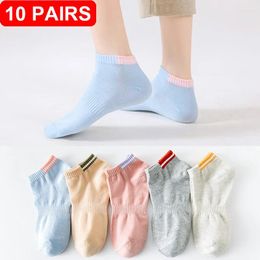 Women Socks 20 Pcs 10 Pairs/Pack Womens Female Deodorant Soft Cotton Comfort Short Tube Ankle Boat Sports Ladies Meias Wholesale