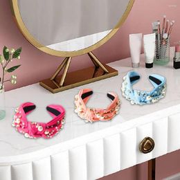 Bandanas Girls Hair Hoop Yarn Women Headband Elegant Embellished Fashionable Faux Pearls Rhinestone Decor For Brides