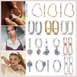Hoop Earrings 925 Real Sterling Silver Loved Link Ear For Charm Original Me Colletion Women S925 Earing Jewelry