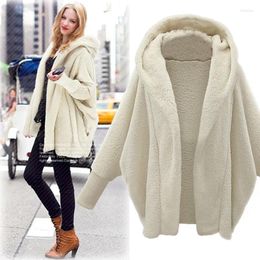 Women's Vests 2023 Autumn/Winter Solid Colour Y2K Fashionable And Elegant Long Sleeved Hooded Loose Warm Plush Coat Winter Jacket