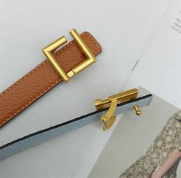 New Womens Belt Letter F Double Sided Litchi Pattern Smooth Buckle Brand Belt 6 Colours Designer Jeans Dress Decorative Waistband1587074