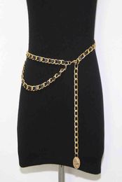 designer Belts belt Fashion fashion waist chain women039s accessories doublelayer decorative dress gold coin woven closed seal6871147