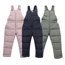 Winter children's warm romper Autumn Girls Boys Thick pants Girls 1-5 years high quality children's ski down romper 231204