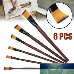 6pcs Flat Artist Paint Brushes Set Oil Acrylic Pen Artist Painting Brushes Pen for Artists Painters Beginners Factory price expert design ZZ